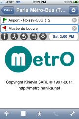 MetrO app front page