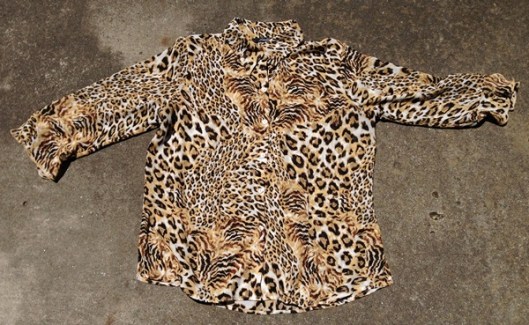 Turning a shirt into a scarf - step 1