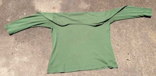 Turning a shirt into a scarf - step 2