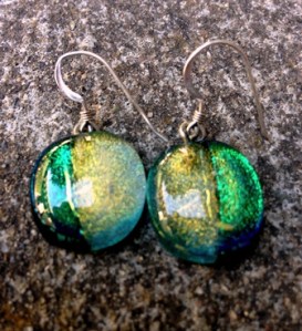 dichroic glass earrings