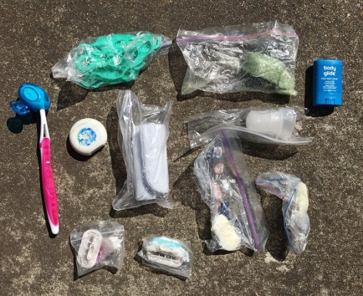 contents of main pocket Sea to Summit toiletry kit