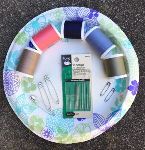 materials for DIY travel sewing kit