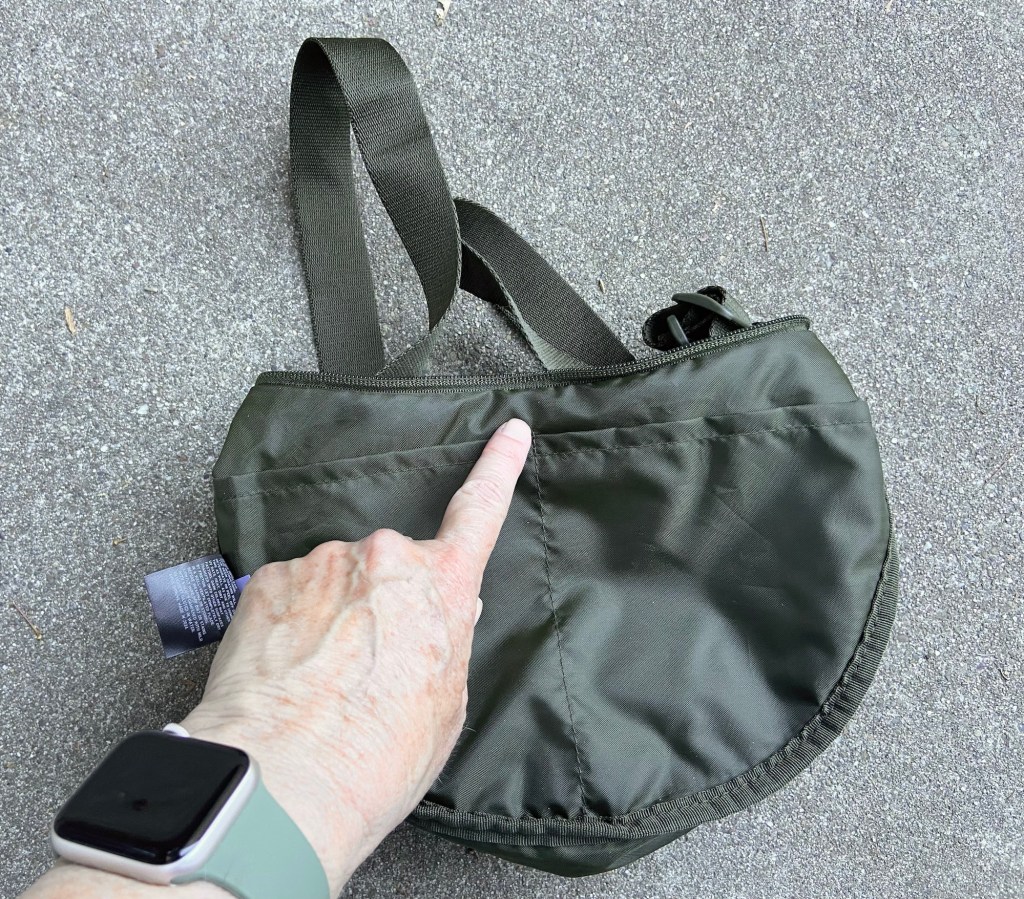 The space next to the pockets is a good location for the interior security rings